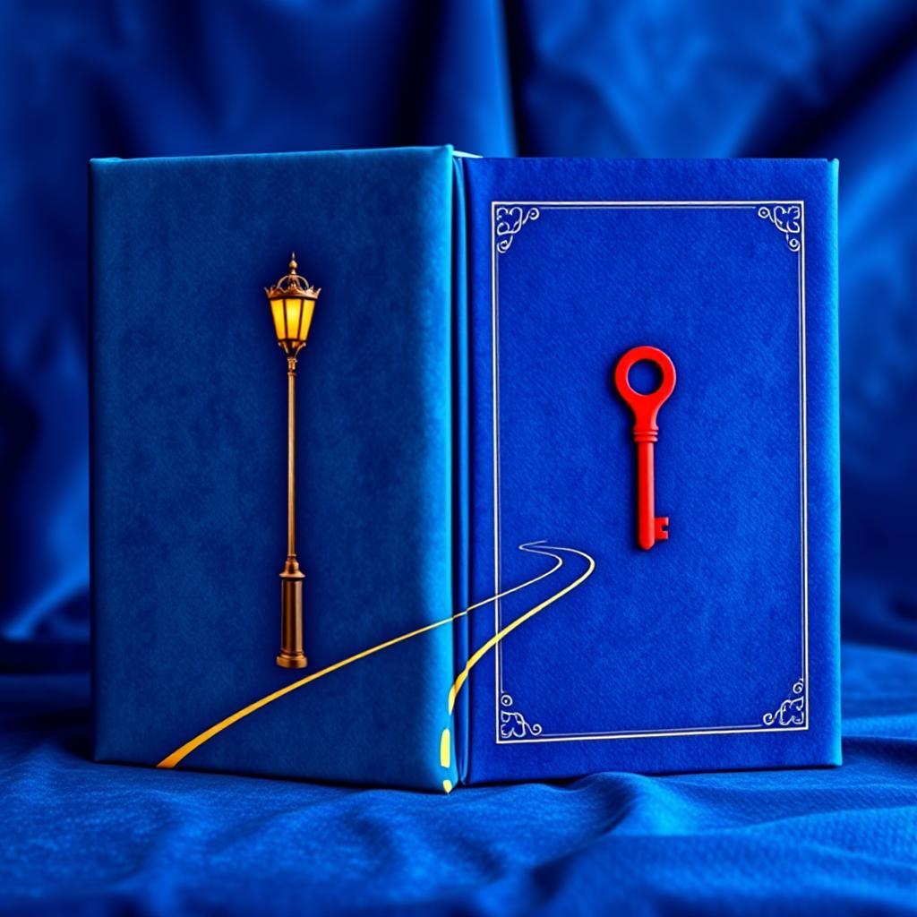 A striking book cover featuring a smooth blue velvet background that creates a luxurious and elegant feel