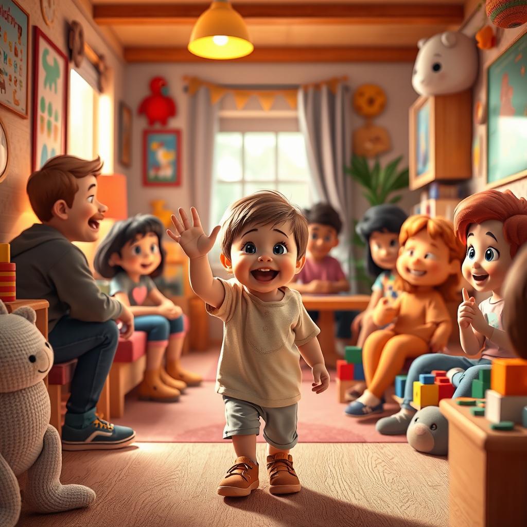 A warm and inviting scene of a cozy room filled with joyful atmosphere