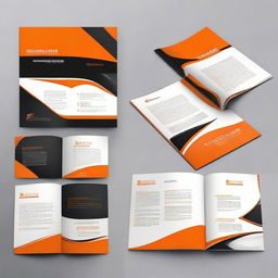 Create a blank catalog for 'OZKAR MAKINE' company in predominant orange and black colors.