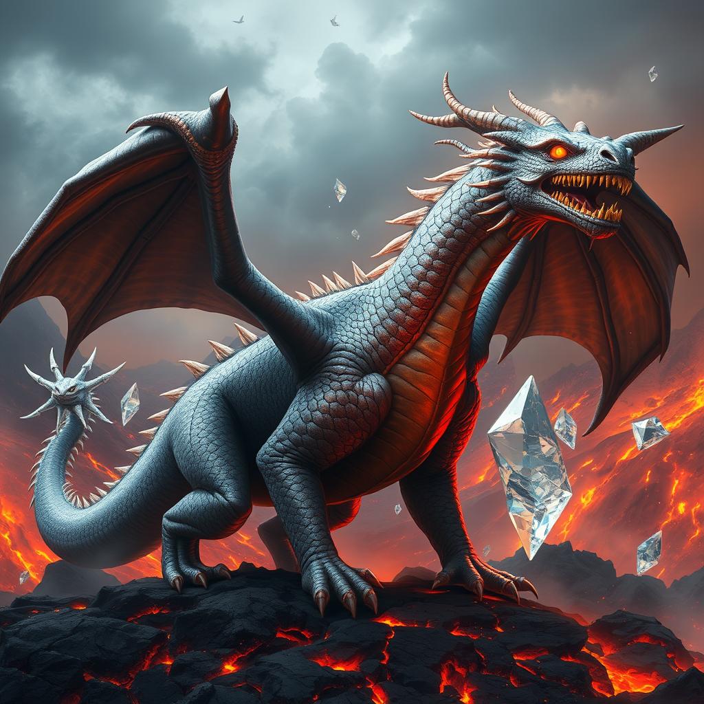 A majestic and formidable dragon that has evolved to become more powerful and intelligent