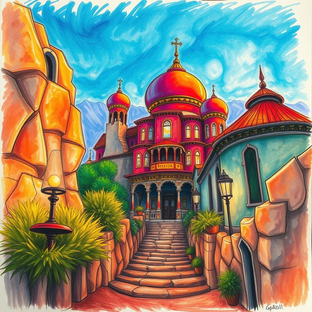 A stunning artistic drawing of a captivating scene based on the provided photo, featuring vibrant colors and intricate details