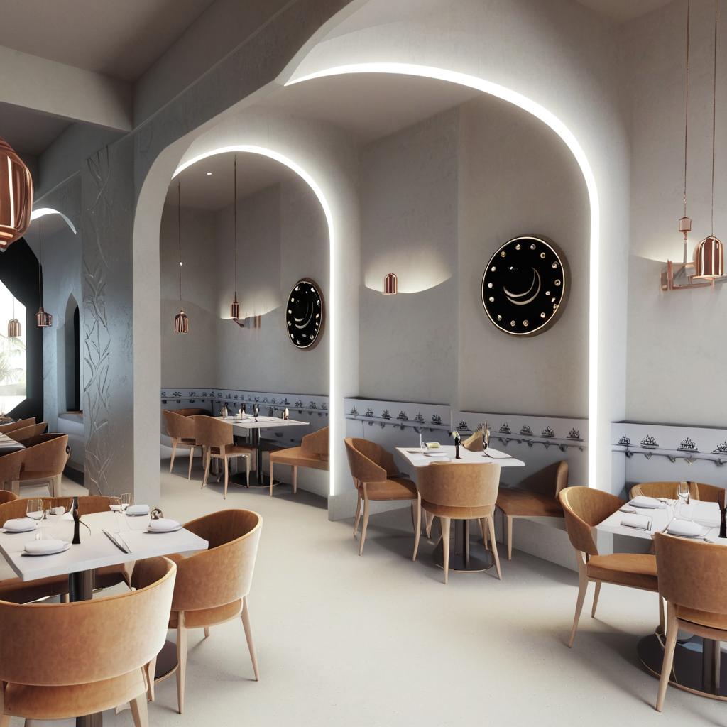 Add me Saudi Emirati elements for the design of this restaurant