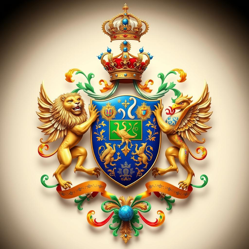The most beautiful royal coat of arms, featuring intricate designs and rich symbolism