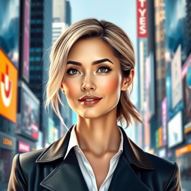 A futuristic portrait of a woman, imagined 10 years later