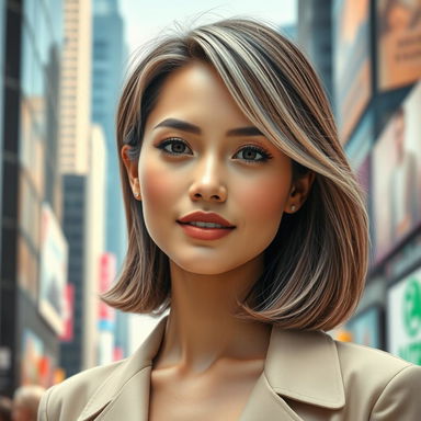A futuristic portrait of a woman, imagined 10 years later