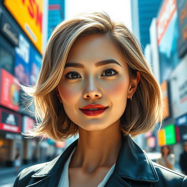 A futuristic portrait of a woman, imagined 10 years later