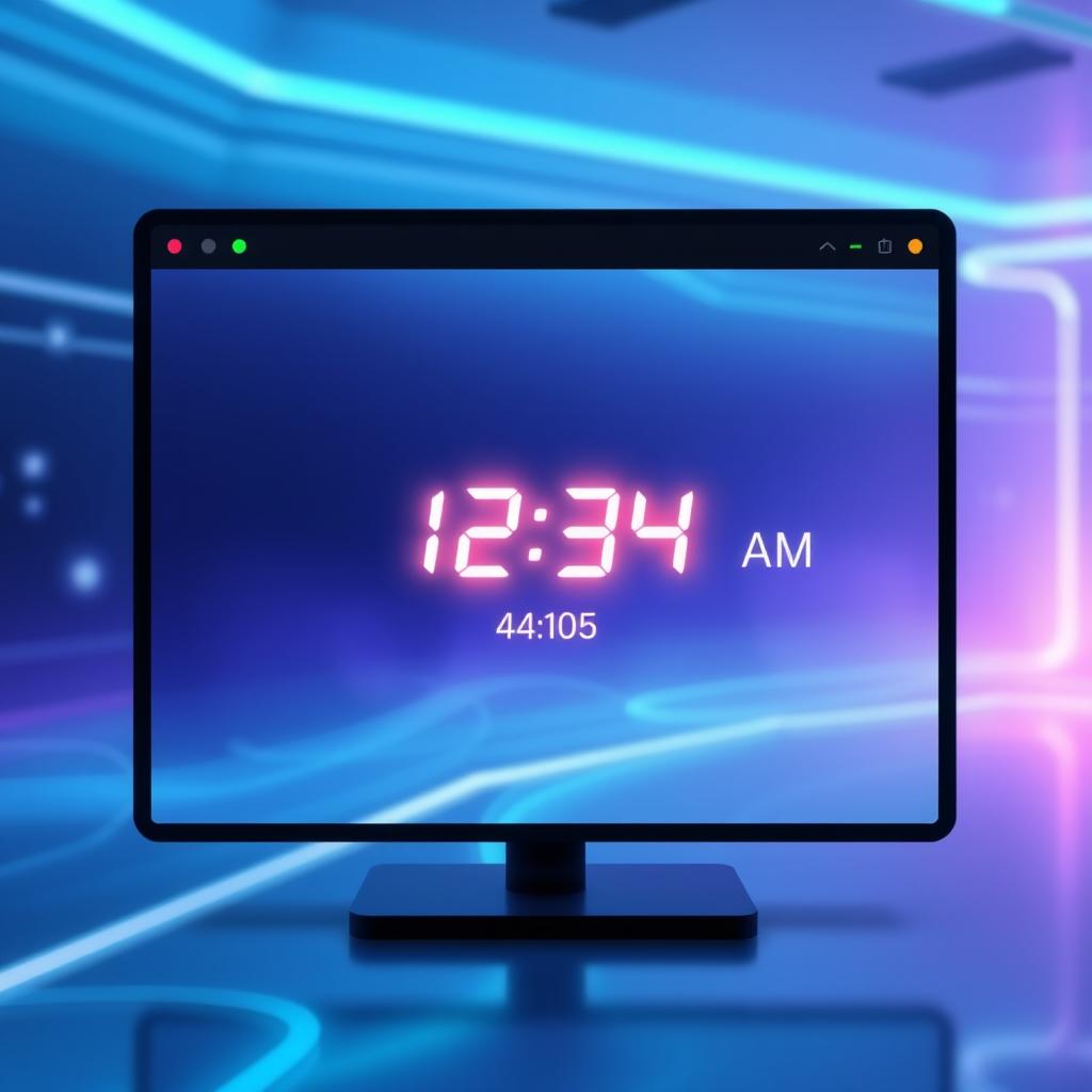 An artistic representation of a digital screen displaying a screenshot with an edited time