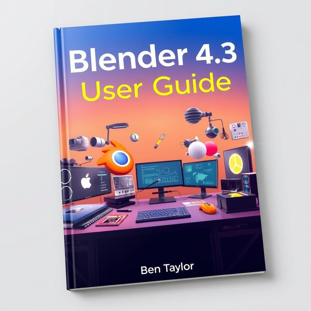 A visually engaging book cover for a user guide titled 'Blender 4