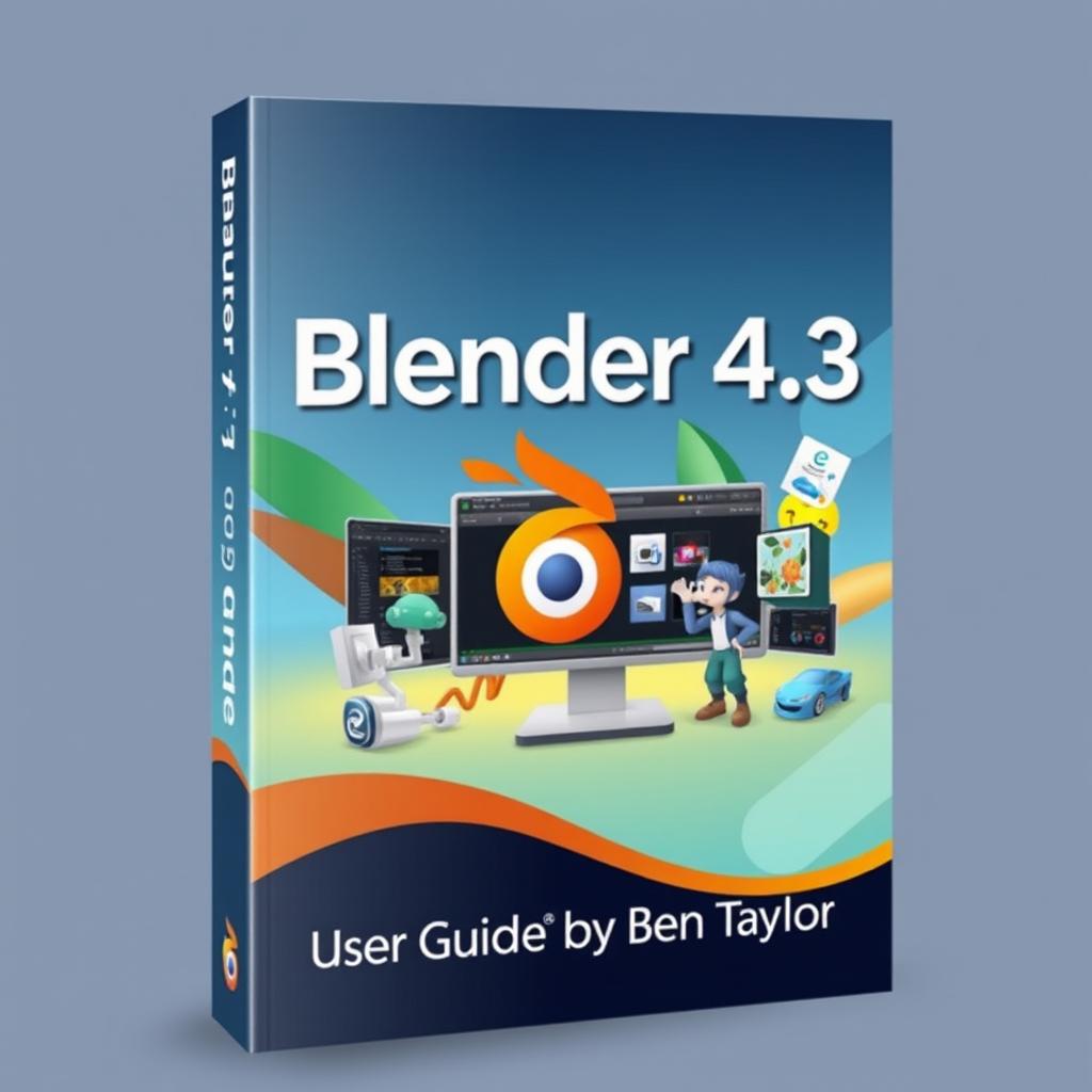 An attractive and informative cover design for the book titled 'Blender 4