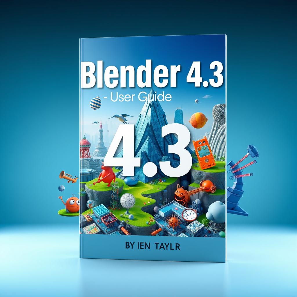 A visually striking cover design for the book 'Blender 4