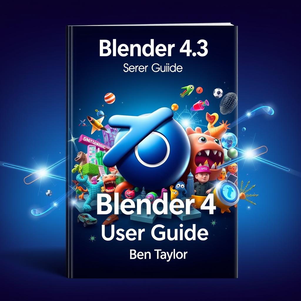 An engaging and visually appealing cover design for the book 'Blender 4