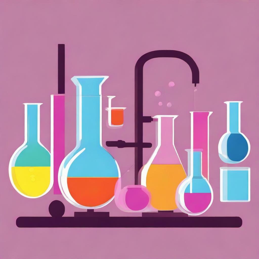 Generate an image portraying the concept of 'my chemical', possibly various substances contained in laboratory glassware or a person working in a chemistry lab.