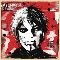 Generate an image of a creative, rock-inspired album cover for the band My Chemical Romance, featuring elements of punk, emo and goth culture.