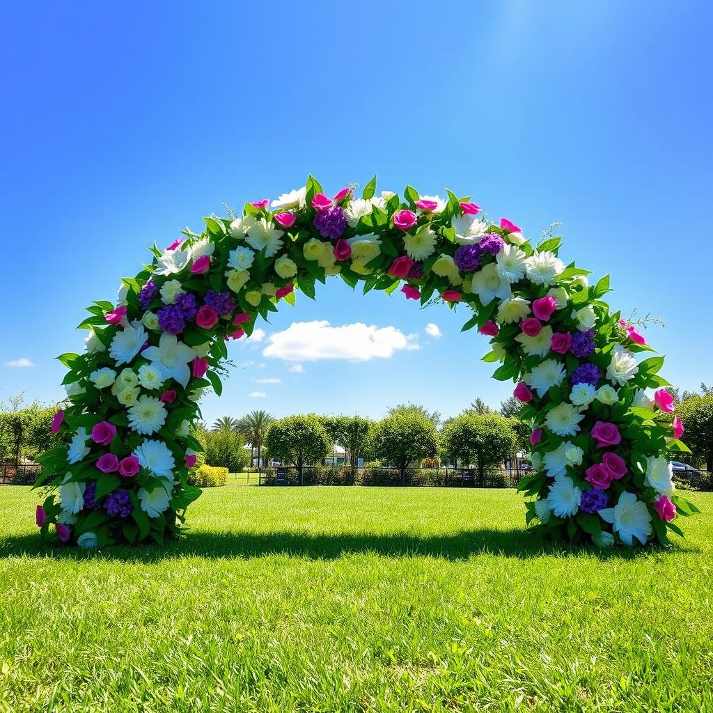 A sunny day with a bright blue sky
