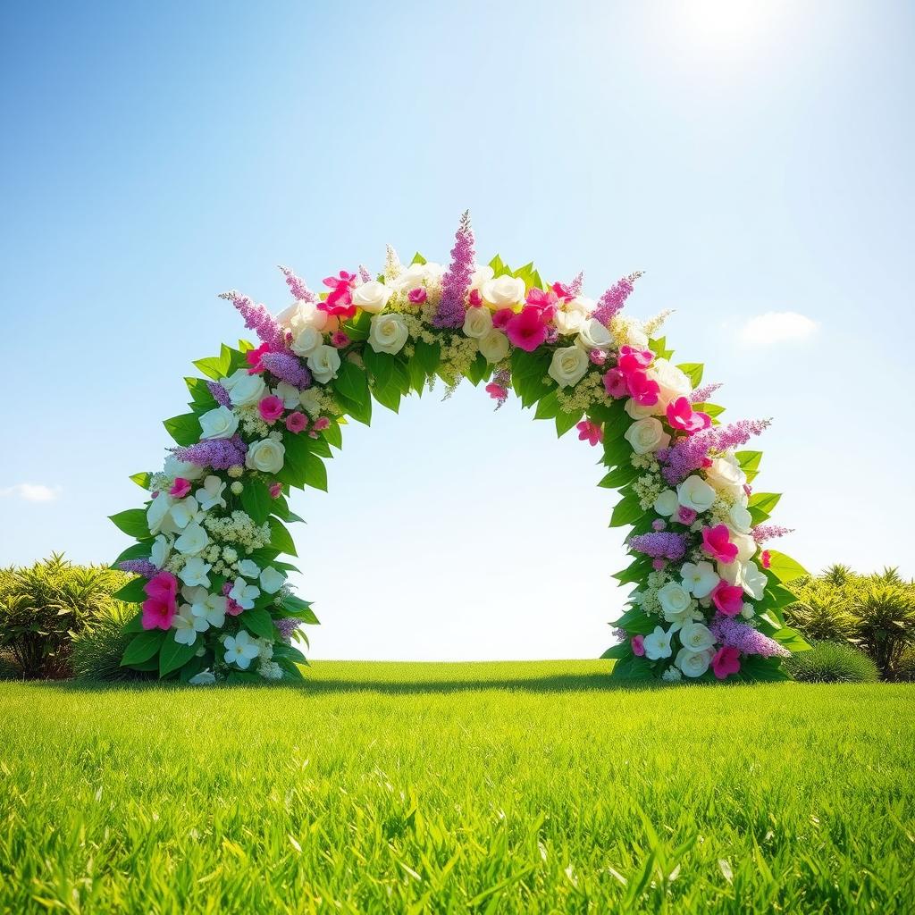 A sunny day with a vibrant green lawn