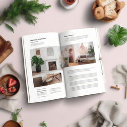 Create an image of a captivating ad campaign for an Airbnb Welcome Book Template, neatly laid out with highlighted unique features, showing the ease it provides for hosts and the enchanting experiences it imparts to the guests.