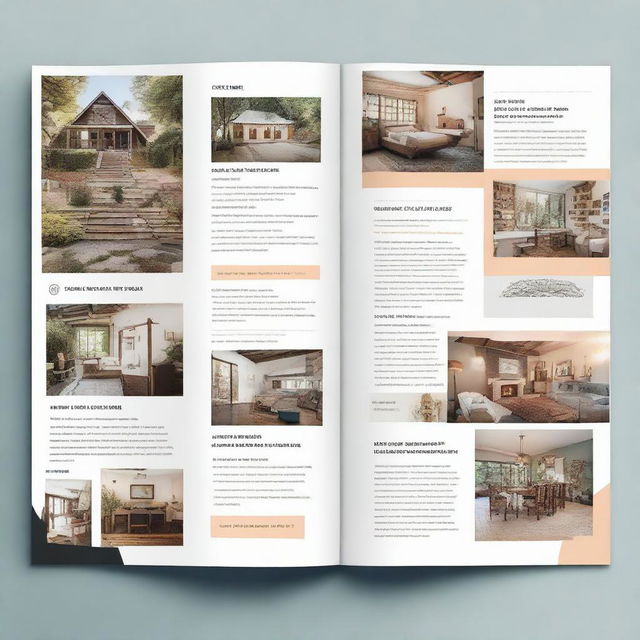 Create an image of a captivating ad campaign for an Airbnb Welcome Book Template, neatly laid out with highlighted unique features, showing the ease it provides for hosts and the enchanting experiences it imparts to the guests.