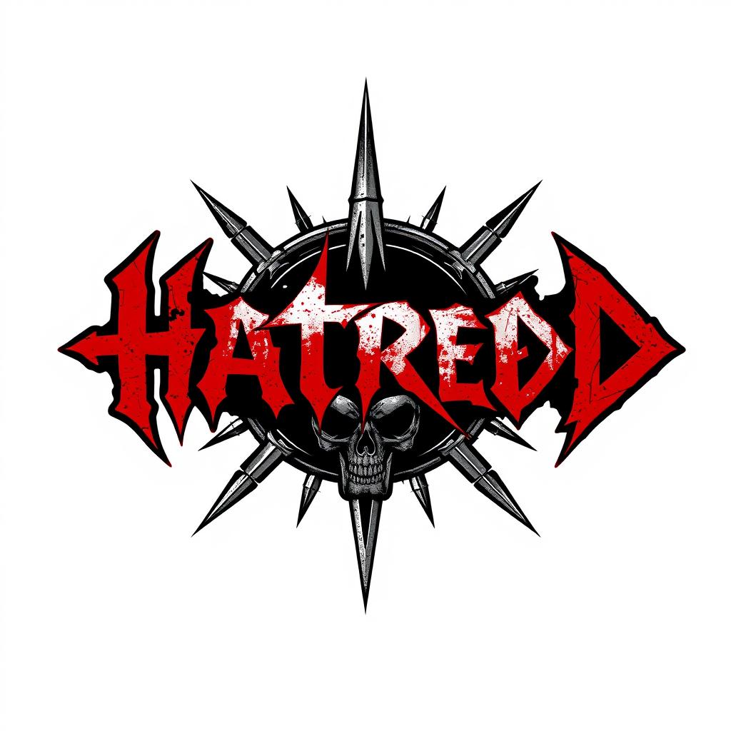 A logo design for a metal band named 'Hatred'
