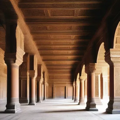 The grand entrance hall of the palace featured intricate carvings and beautiful anointment decorations.
