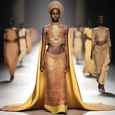 The fashion designer showcased a stunning collection inspired by anointment rituals from ancient cultures.