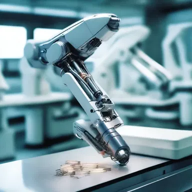 In the futuristic science fiction novel, robotic arms are used for precise and automated anointment processes.