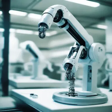 In the futuristic science fiction novel, robotic arms are used for precise and automated anointment processes.