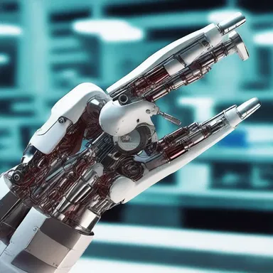 In the futuristic science fiction novel, robotic arms are used for precise and automated anointment processes.