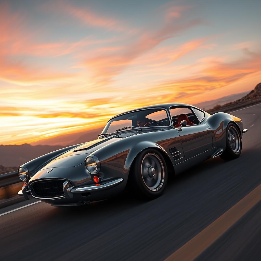 A unique combination of a classic car and a modern sports car designed as a crossbreed