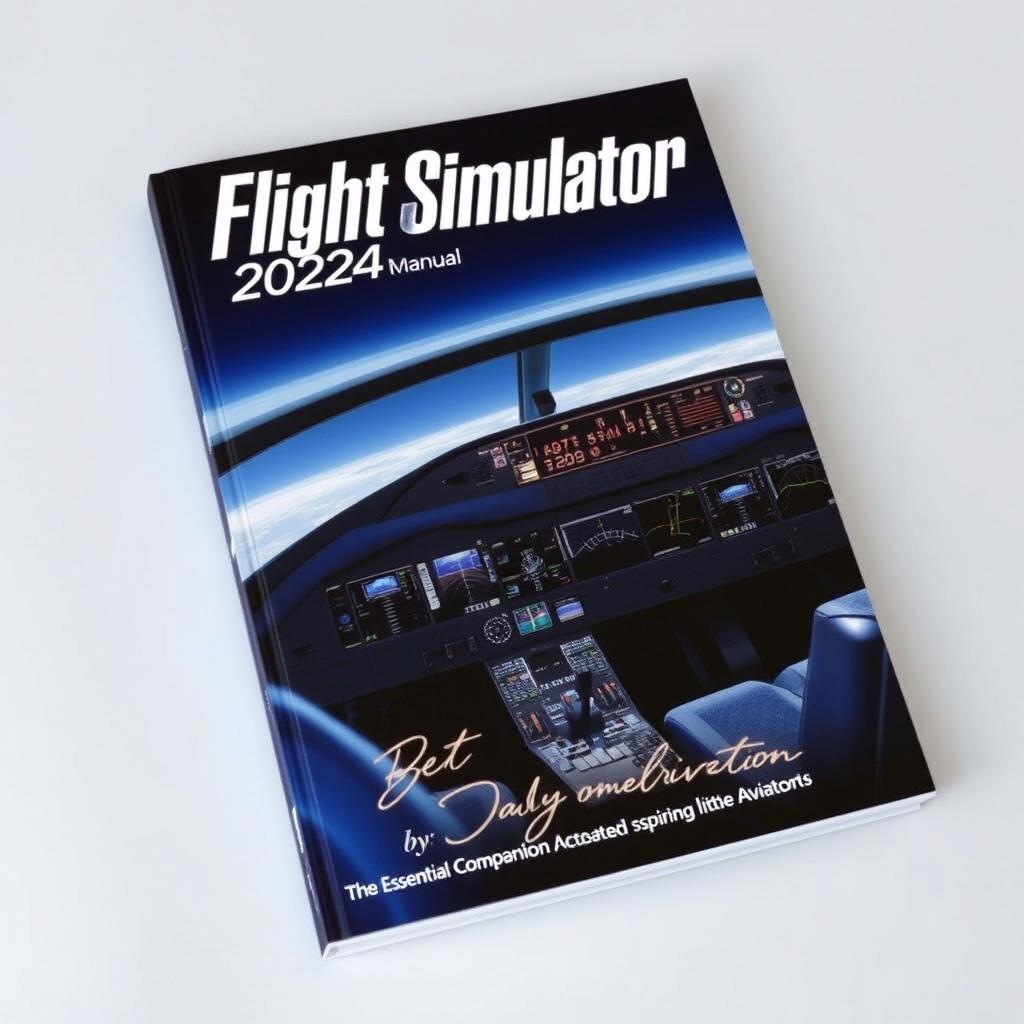 An eye-catching cover for the Microsoft Flight Simulator 2024 manual written by Ben Taylor