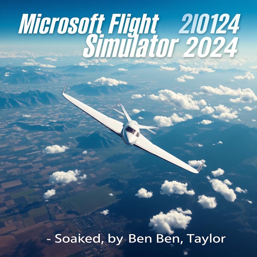 An eye-catching cover design for the 'Microsoft Flight Simulator 2024 Manual' by Ben Taylor