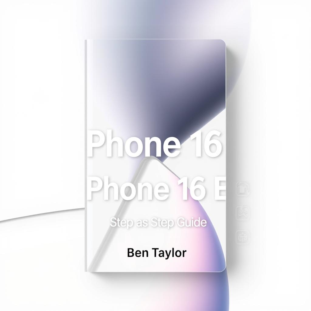 An engaging and modern cover design for 'iPhone 16 & iPhone 16 E' by Ben Taylor, showcasing a step-by-step guide