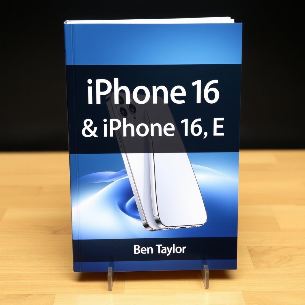 A captivating cover design for 'iPhone 16 & iPhone 16 E' by Ben Taylor, presented as a comprehensive step-by-step guide