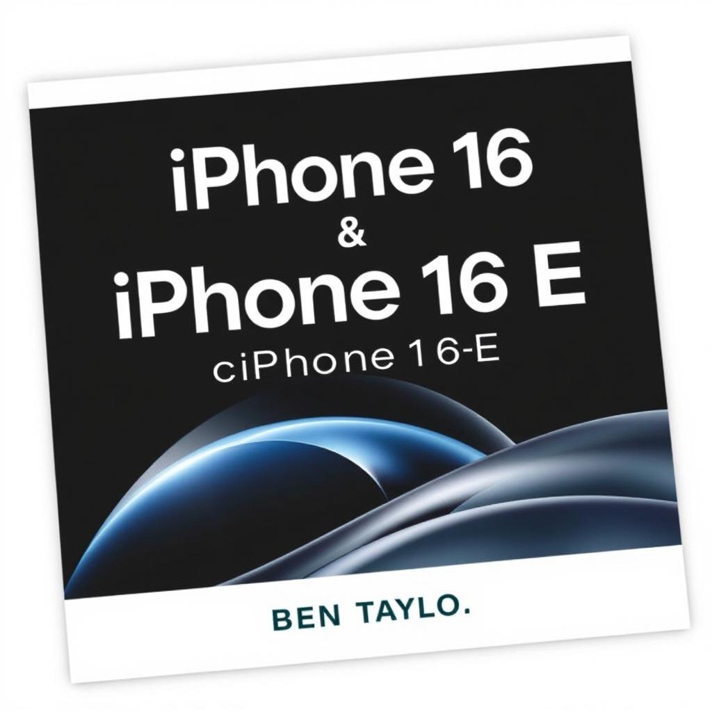 A detailed and modern cover design for 'iPhone 16 & iPhone 16 E' by Ben Taylor, designed as a step-by-step guide