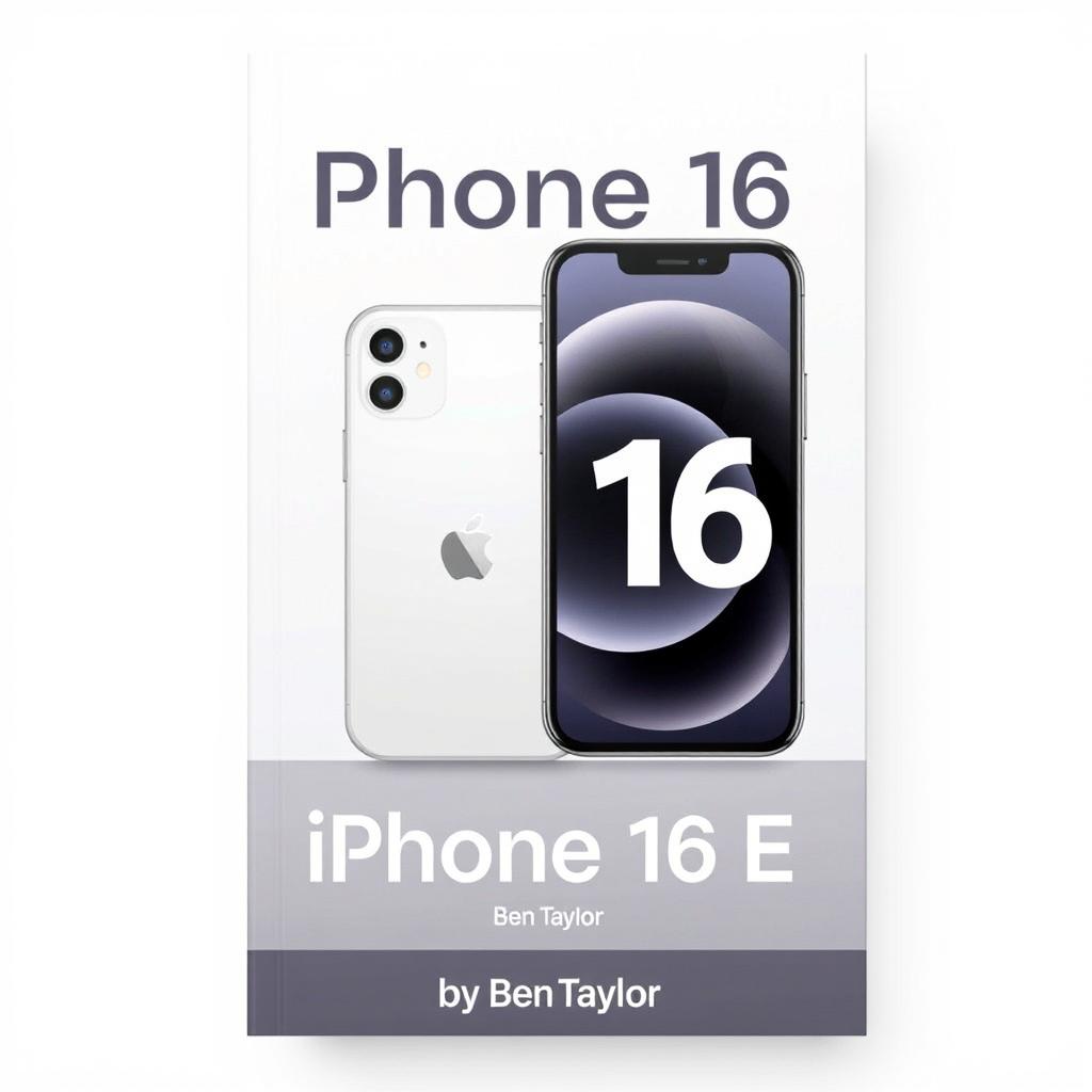 A sleek and sophisticated cover design for 'iPhone 16 & iPhone 16 E' by Ben Taylor, presented as a detailed step-by-step guide