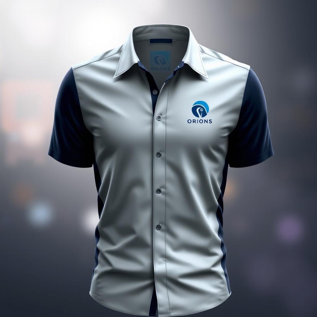An eye-catching design for a collar shirt featuring the logo of 'Orion ORIGINS'