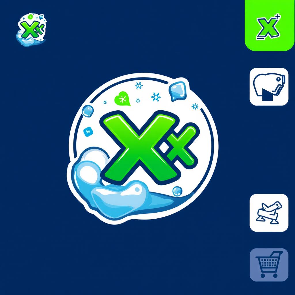 A logo design for a frozen goods and grocery store named 'XX'