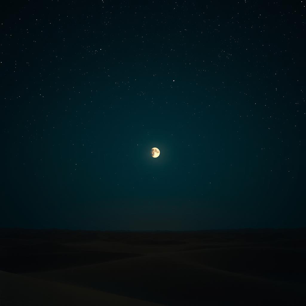 A dark desert night in Saudi Arabia with a stunning star-filled sky