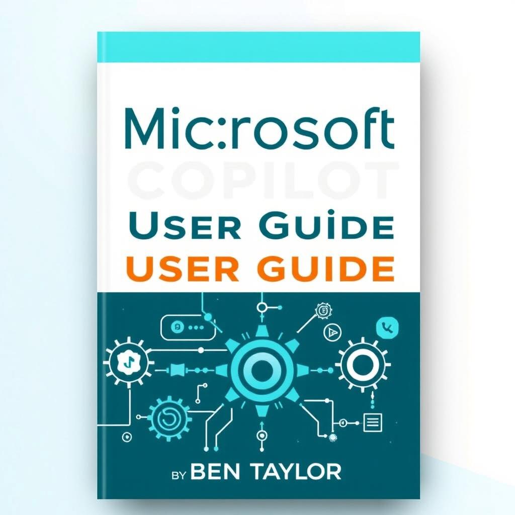 An engaging cover design for 'Microsoft Copilot User Guide' by Ben Taylor, illustrating the concept of unlocking the potential of AI in everyday tasks