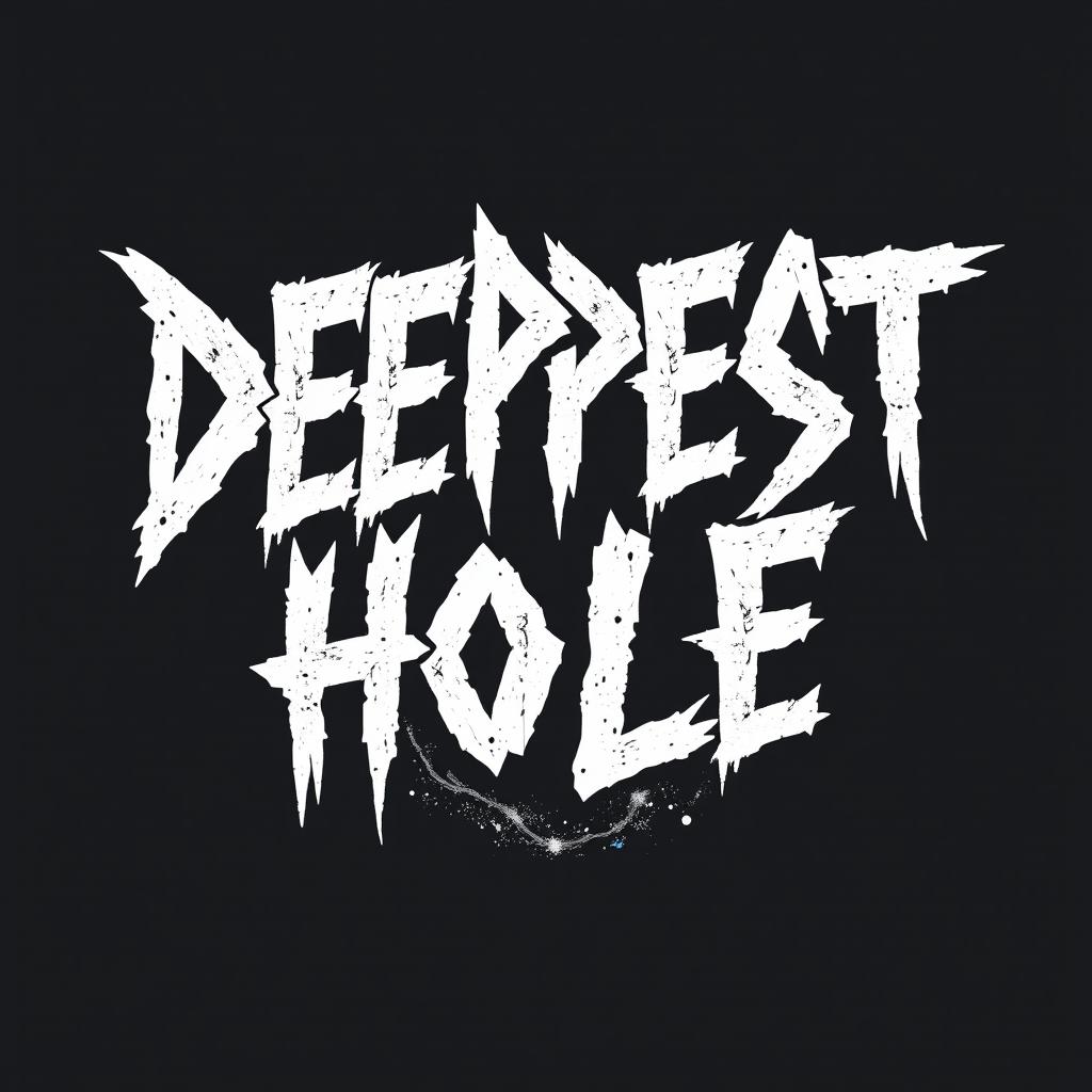 An eye-catching image displaying the text "Deepest Hole" in distorted white letters on a black background