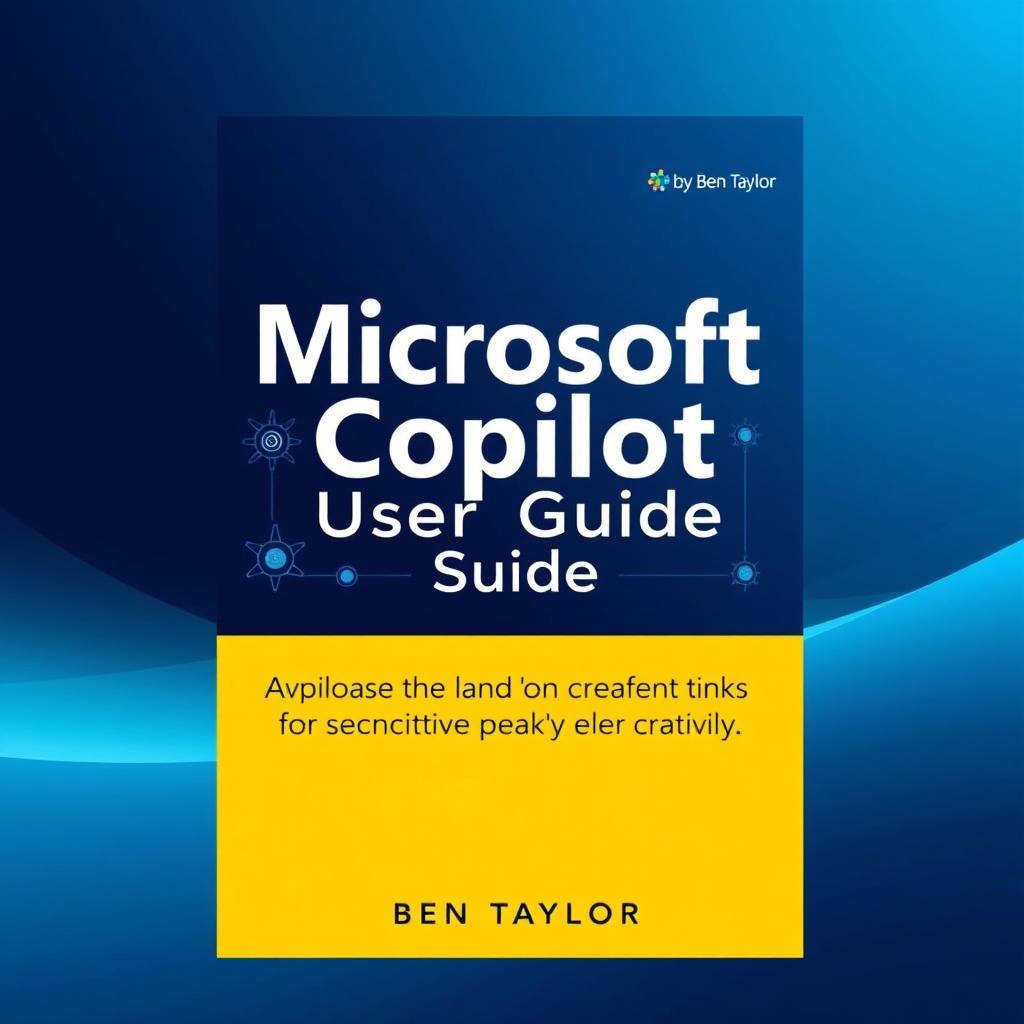 An eye-catching cover design for 'Microsoft Copilot User Guide' by Ben Taylor, emphasizing the theme of unlocking the potential of AI in everyday tasks
