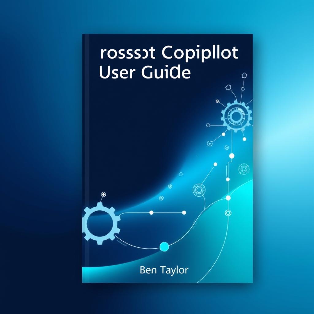 A captivating cover design for 'Microsoft Copilot User Guide' by Ben Taylor, focusing on the theme of unlocking the potential of AI in your daily tasks