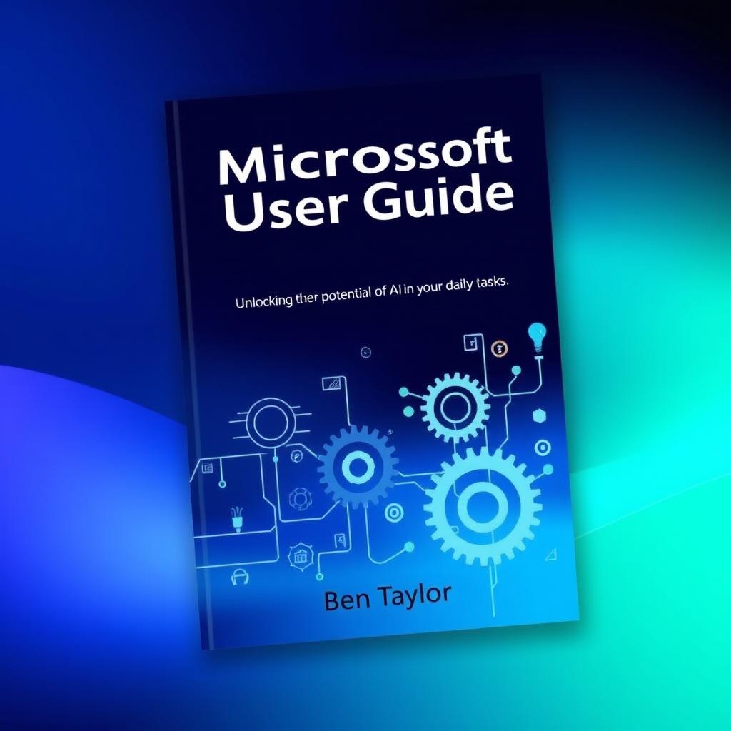 An eye-catching cover design for 'Microsoft Copilot User Guide' by Ben Taylor, centered on the theme of unlocking the potential of AI in your daily tasks