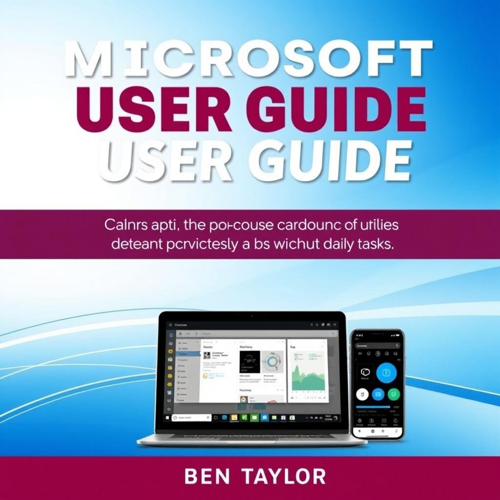 A visually appealing cover design for 'Microsoft CoPilot User Guide by Ben Taylor' with the subtitle 'Unlocking the Potential of AI in Your Daily Tasks'