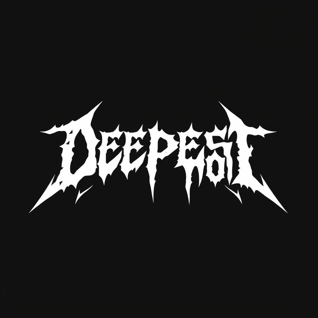 A logo design for a black metal band featuring the bold white text 'Deepest Hole' in a jagged, gothic-style font that conveys an intense, dark atmosphere