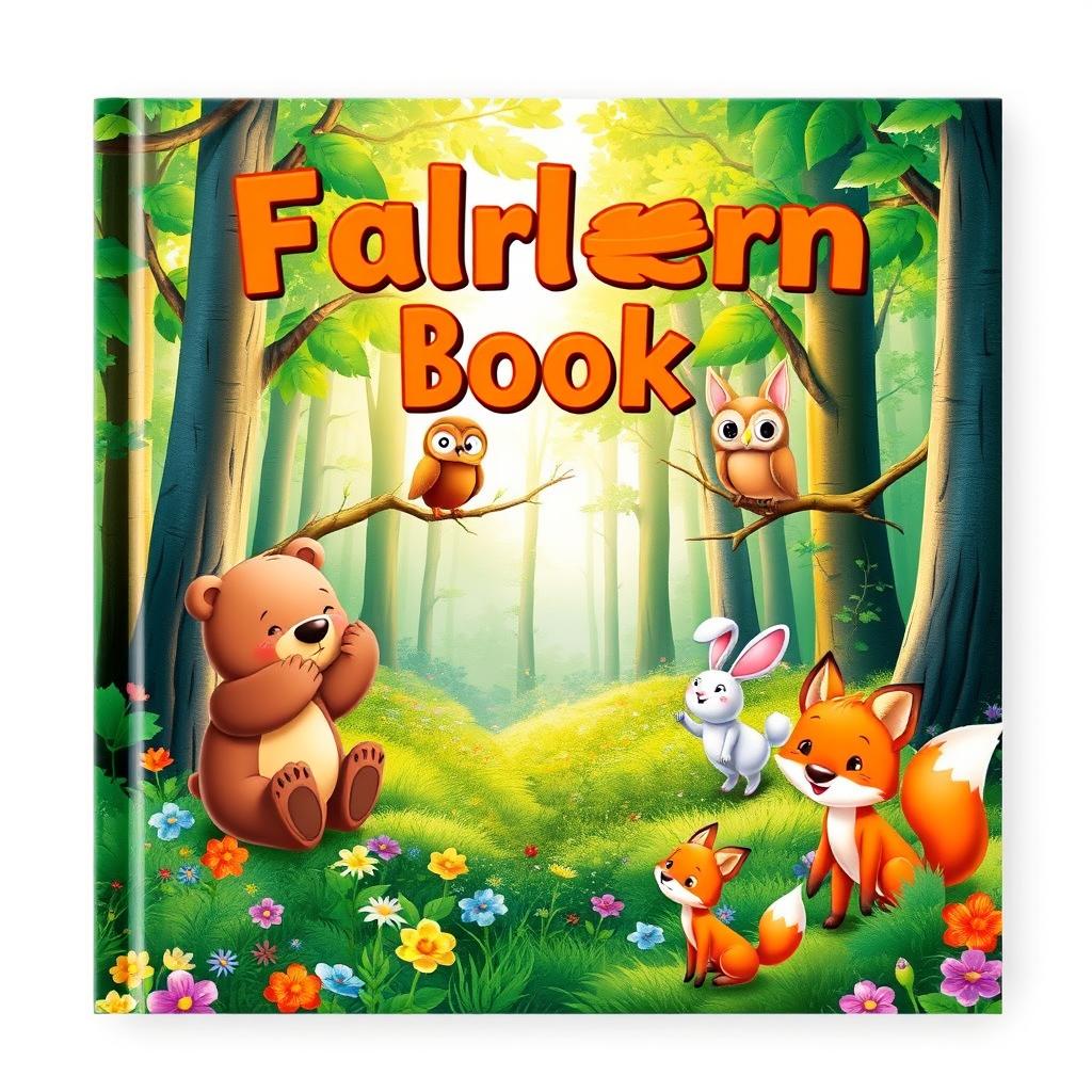 A beautiful children's book cover featuring a lush, vibrant forest