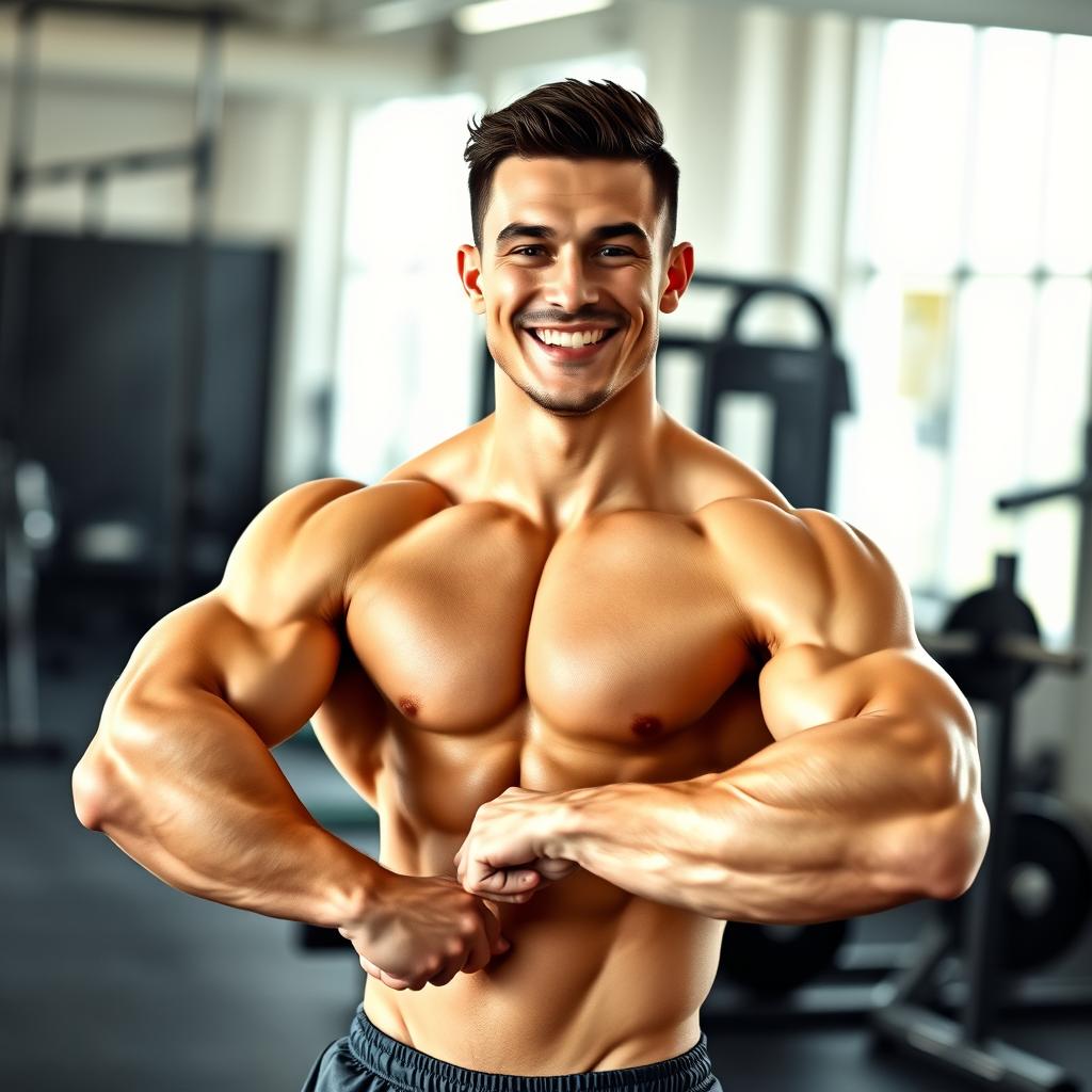 A highly detailed portrait of a fit, muscular person showcasing a well-defined physique