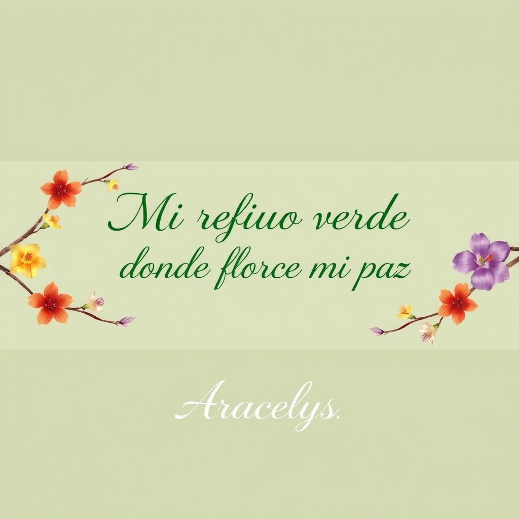 A serene horizontal image featuring two branches with colorful flowers on each side