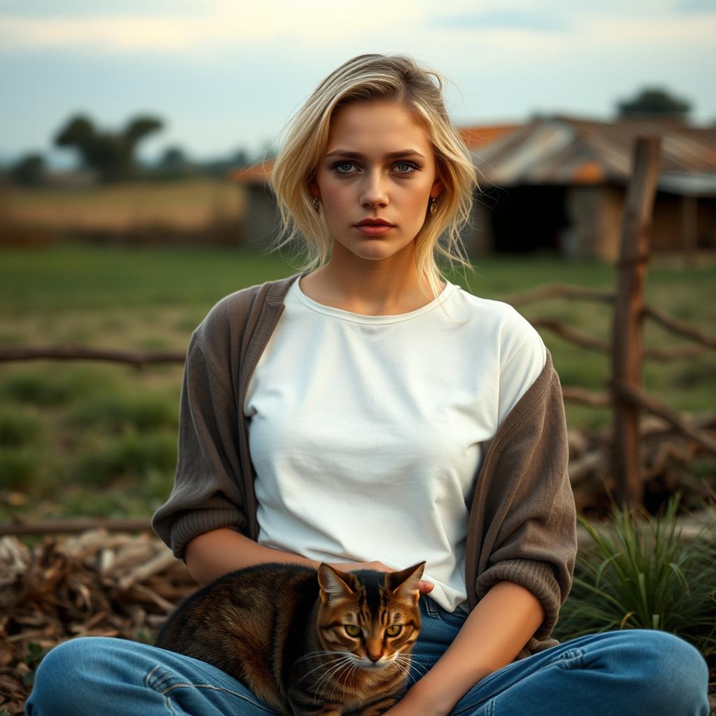 A 22-year-old young woman, blonde, 1