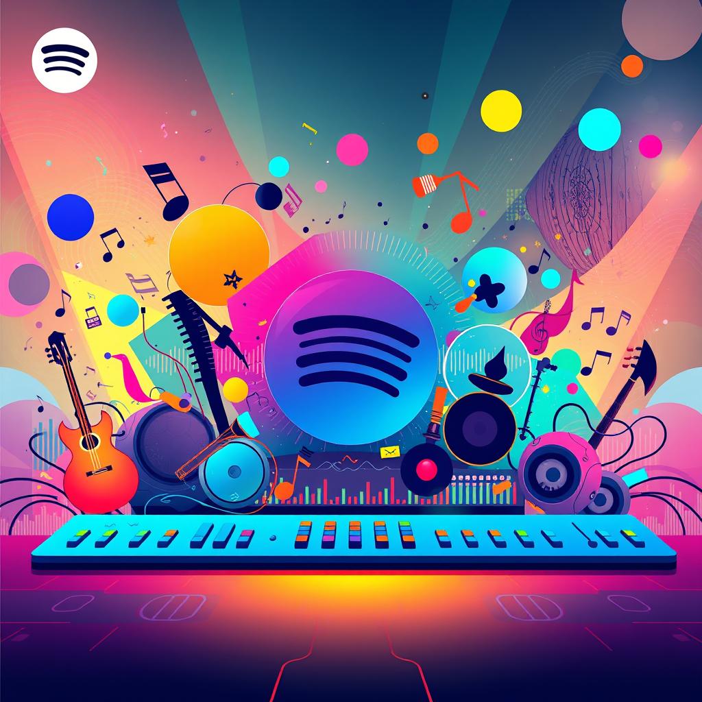 A captivating Spotify cover art design themed around levels of music