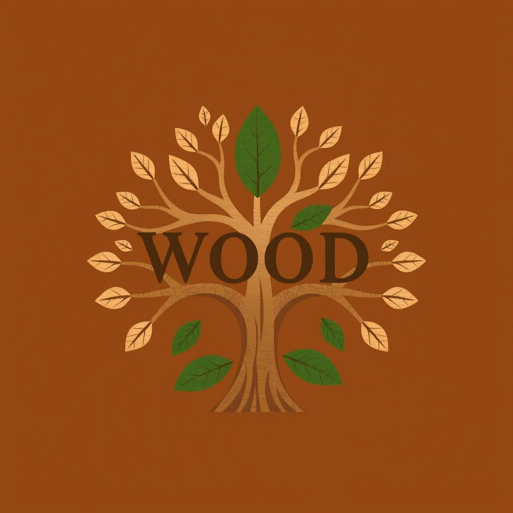 A logo design featuring intricate wood-inspired patterns, emphasizing a rustic and natural aesthetic